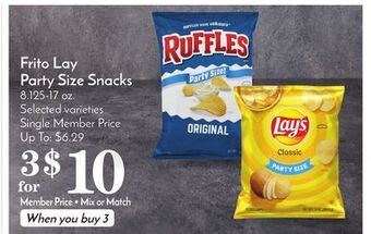 Pavilions Frito lay party size snacks offer