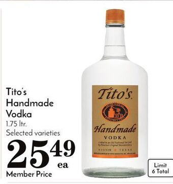 Pavilions Tito's handmade vodka offer