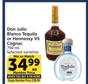 Albertsons Don julio blanco tequila or hennessy vs cognac offer