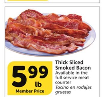Albertsons Thick sliced smoked bacon offer