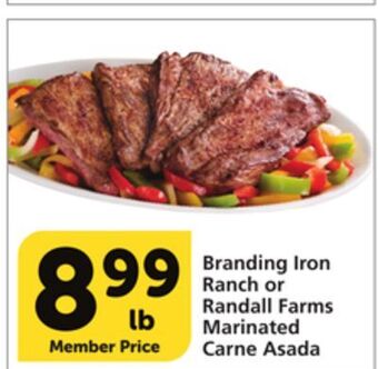 Albertsons Branding iron ranch or randall farms marinated carne asada offer