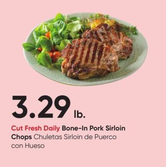 Stater Bros Bone-in pork sirloin chops offer