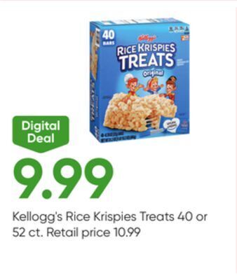 Stater Bros Kellogg's rice krispies treats offer