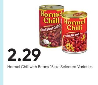 Stater Bros Hormel chili with beans offer