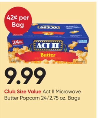 Stater Bros Act ii microwave butter popcorn offer