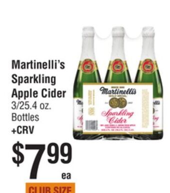 Smart & Final Martinelli's sparkling apple cider offer