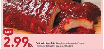 Stater Bros Pork loin back ribs offer