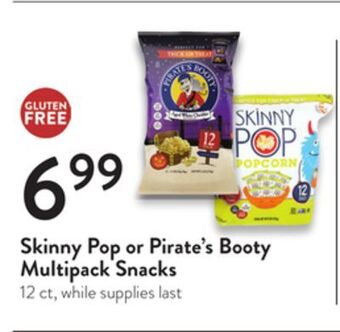Fresh Thyme Skinny pop or pirate's booty multipack snacks offer