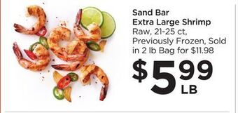 Food 4 Less Sand bar extra large shrimp offer