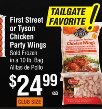 Smart & Final First street or tyson chicken party wings offer