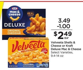 Food 4 Less Velveeta shells & cheese or kraft deluxe mac & cheese offer
