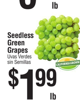 Smart & Final Seedless green grapes offer
