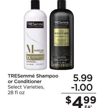 Food 4 Less Tresemmé shampoo or conditioner offer