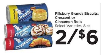 Food 4 Less Pillsbury grands biscuits, crescent or cinnamon rolls offer