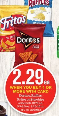 Mariano's Doritos, ruffles, fritos or sunchips offer