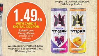 Mariano's Reign storm energy drink offer