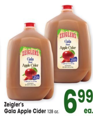 Jewel-Osco Zeigler's gala apple cider offer