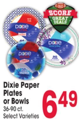 Jewel-Osco Dixie paper plates or bowls offer
