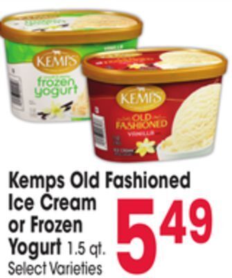 Jewel-Osco Kemps old fashioned ice cream or frozen yogurt offer
