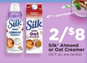 Jewel-Osco Silk almond or oat creamer offer