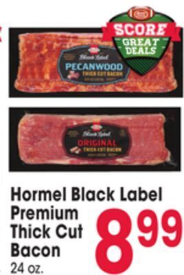 Jewel-Osco Hormel black label premium thick cut bacon offer