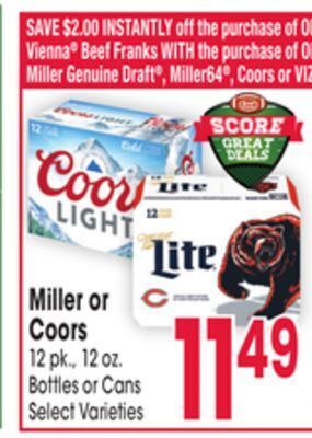 Jewel-Osco Miller or coors offer