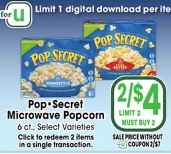 Jewel-Osco Pop secret microwave popcorn offer