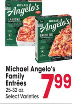 Jewel-Osco Michael angelo's family entrées offer