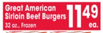 Jewel-Osco Great american sirloin beef burgers offer