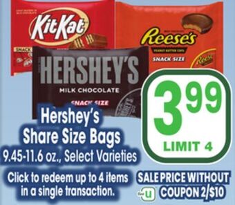 Jewel-Osco Hershey's share size bags offer