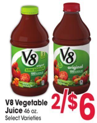 Jewel-Osco V8 vegetable juice offer
