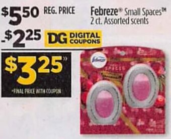 Dollar General Febreze Small Spaces offer