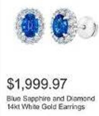 Costco Blue Sapphire and Diamond 14kt White Gold Earrings offer