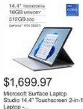 Costco Microsoft Surface Laptop Studio 14.4" Touchscreen 2-in-1 Laptop... offer