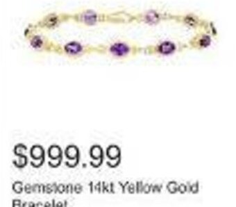 Costco Gemstone 14kt Yellow Gold Bracelet offer