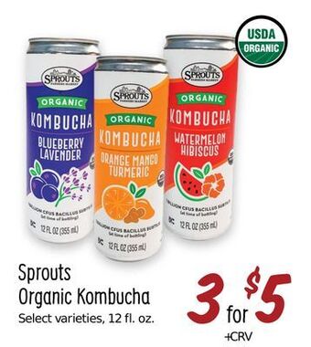 Sprouts Farmers Market Sprouts organic kombucha offer