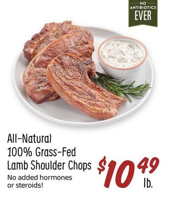 Sprouts Farmers Market All-natural 100% grass-fed lamb shoulder chops offer