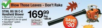 Ace Hardware Stihl bg 56 c-e handheld blower offer
