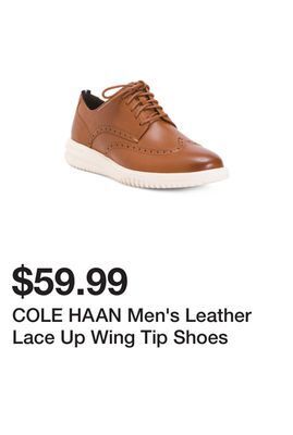 Marshalls Cole haan men's leather lace up wing tip shoes offer