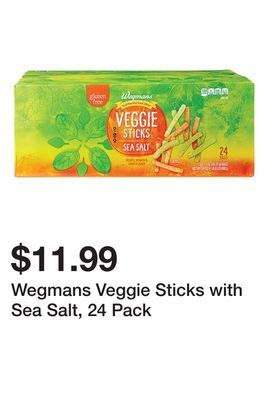 Wegmans Wegmans veggie sticks with sea salt, 24 pack offer