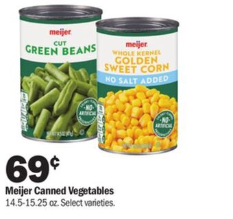 Meijer Meijer canned vegetables offer