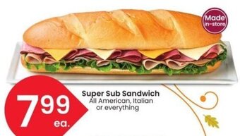 Albertsons Super Sub Sandwich offer