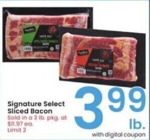Albertsons Signature Select Sliced Bacon offer