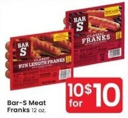 Albertsons Bar-S Meat Franks 12 oz. offer