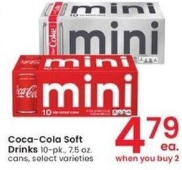 Albertsons Coca-Cola Soft Drinks 10-pk., 7.5 oz. cans offer