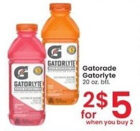 Albertsons Gatorade Gatorlyte 20 oz. offer