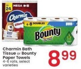Albertsons Charmin Bath Tissue or Bounty Paper Towels offer