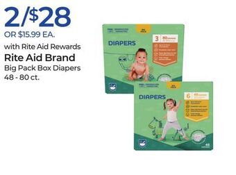 Rite Aid Rite aid brand big pack box diapers offer
