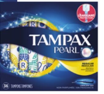 Tampax pearl, radiant and pure