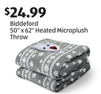 Aldi Biddeford 50 x 62 heated microplush throw offer